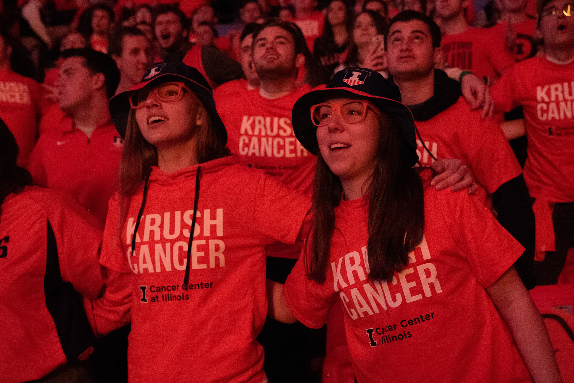 Krush Cancer - Students Wearing Shirts and Cheering
