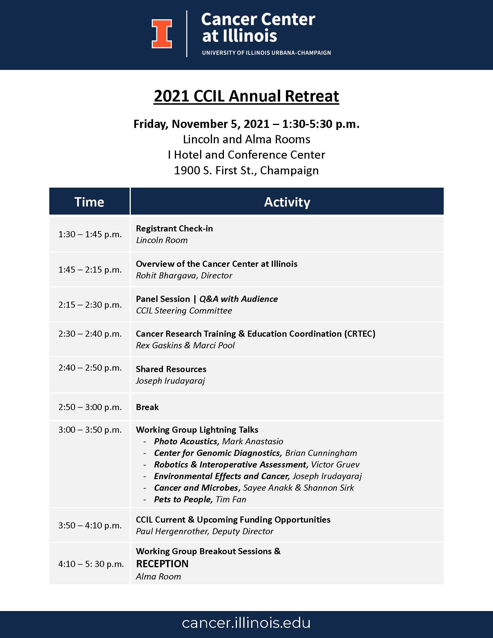 CCIL Annual Retreat 2021 Agenda 