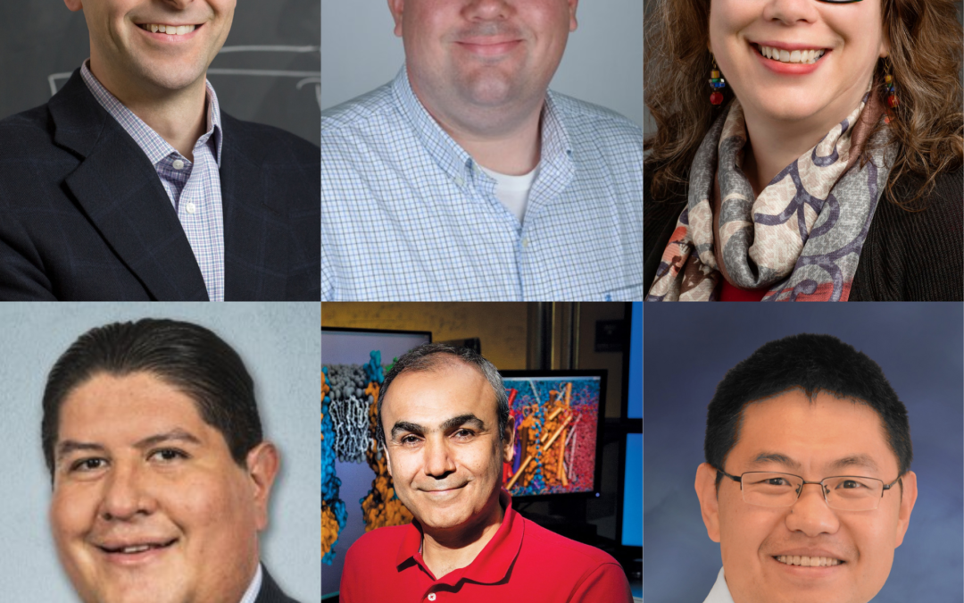 2022 CCIL Seed Grant recipients. Martin Burke, Chris Gaulke, Catherine Murphy, Joaquin Rodriguez Lopez, Emad Tajhorshid, and Kai Zhang